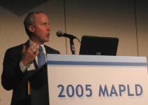 Dr. Tom Jones during the MAPLD 2005 Panel Session: "Why Are Space Stations So Hard?"